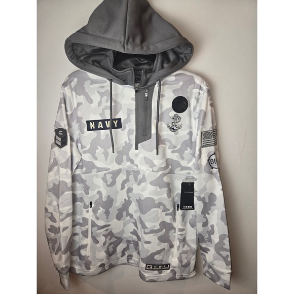 Colosseum Athletics Other - Colosseum Mens Navy OHT Arctic Camo Quarter Zip Hoodie Small NWT